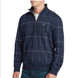 🆕 Nautica - Windowpane Quarter Zip Fleece